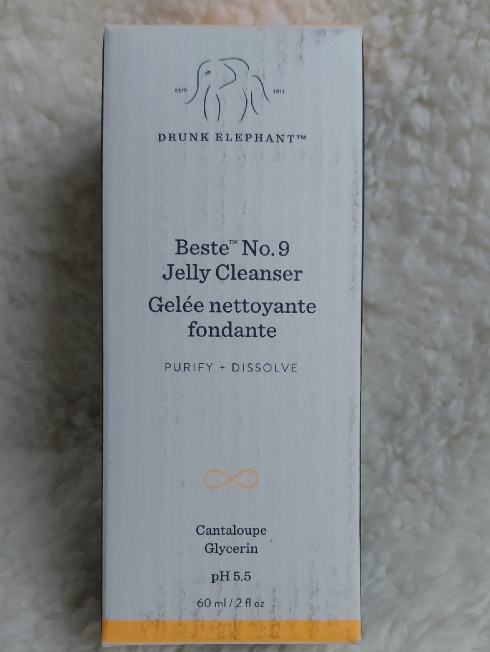 Drunk Elephant White Box with Orange Accent Beste No.9 Jelly Cleanser